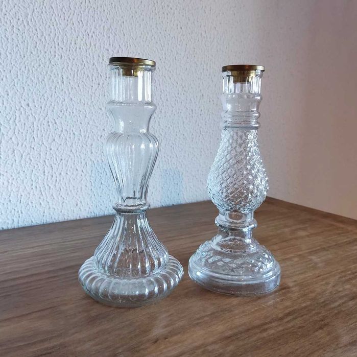 Conjunto 2 castiçais em vidro
