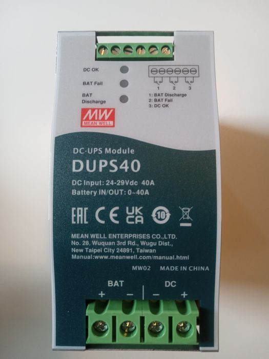 Moduł buforowy UPS 24~29V 40A MEAN WELL