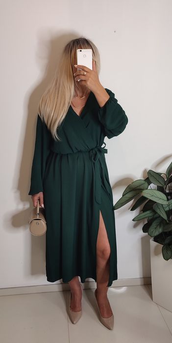 Sukienka plus size 4xl 5xl wiskoza wyszczuplająca