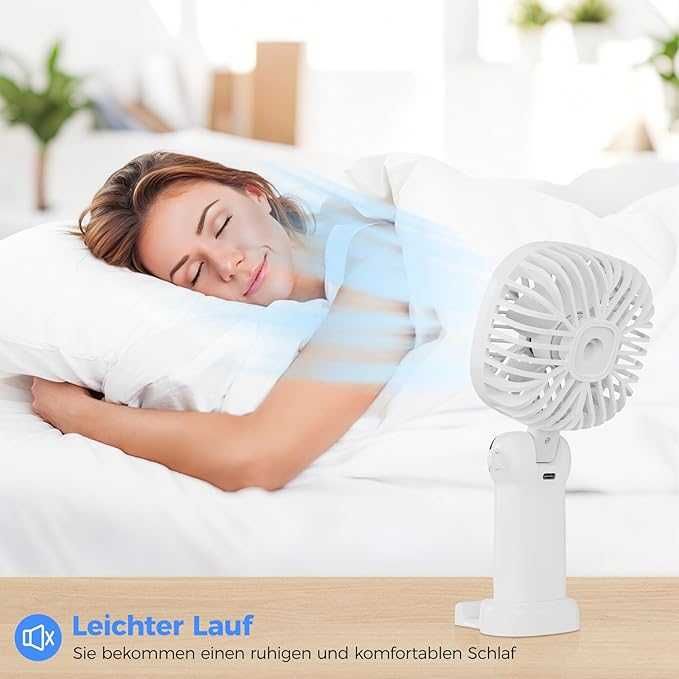 Składany ręczny mini wentylator, 5 trybów, smycz, ładowanie USB, 1 szt