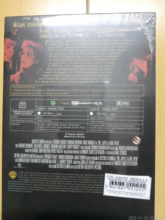 NOVOS Dr. Jekyll and Mr. Hyde 2 FILMES de 1932 e 1941 Lgds. PORT March