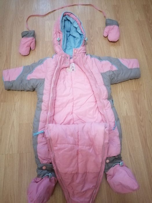 Комбинезон человечек для новорожденной девочки зимний на рост 68 см
