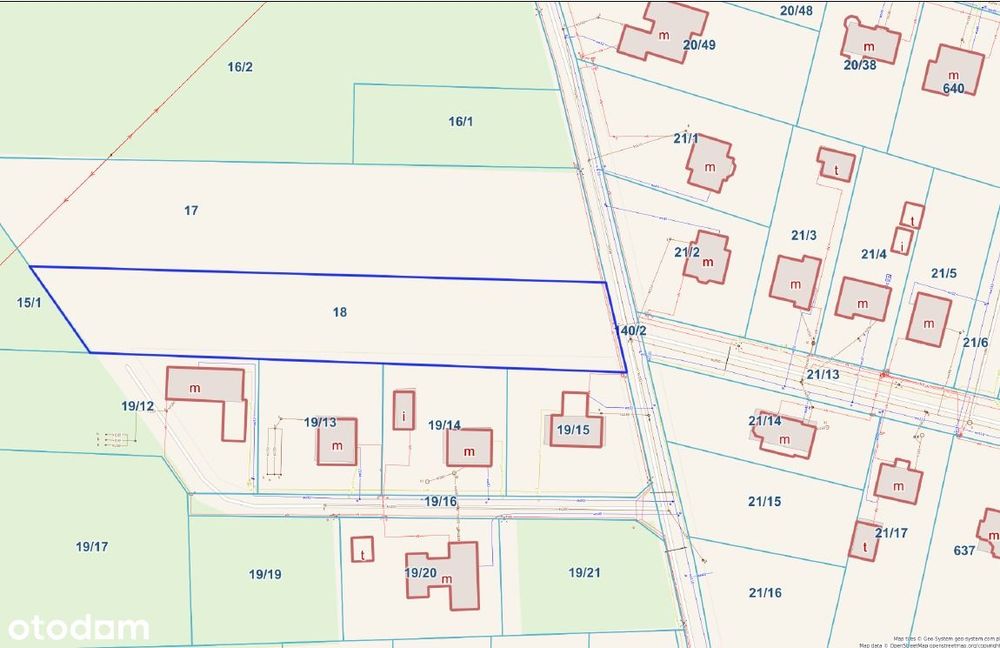 Działka 3408 m² – Okszów, MPZP, media, asfalt - Widok 3