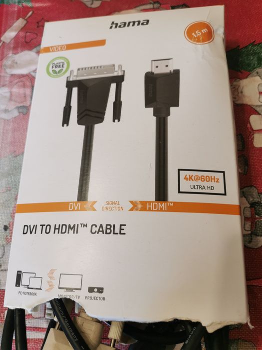 Nvidia Quadro k620 com cabos DVI_HDMI 
Com cabo de ligação, DVI /HDMI.
Com cabo de ligação, DVI /HDMI.