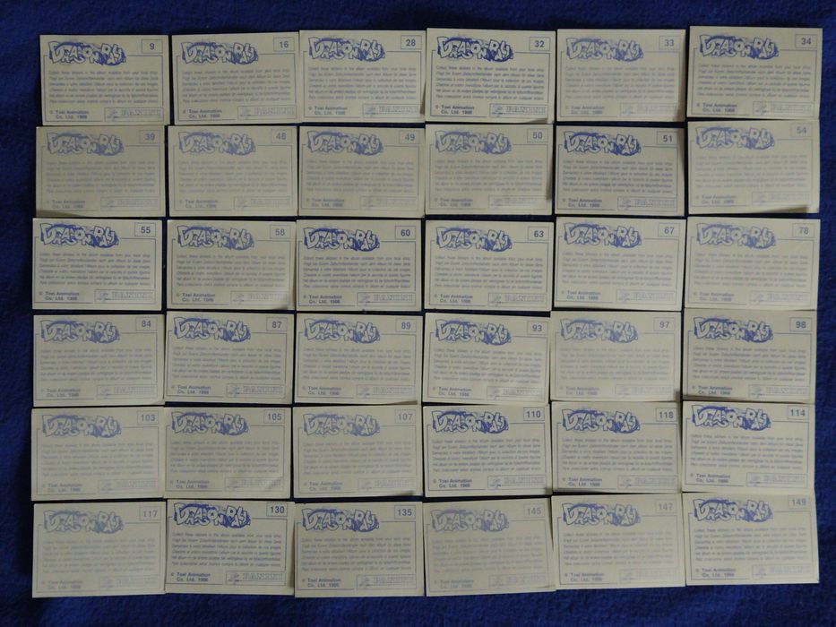 Cromos DragonBall série Toni Animation de1986