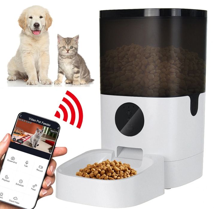 Alimentador de gatos e cães com APP e gravação de voz SELADO