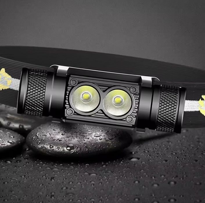 Металевий налобний ліхтарик