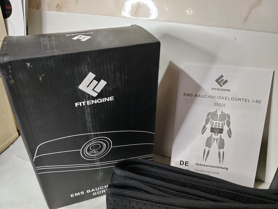 NOWY Pas do Elektrostymulacji Mięśni Brzucha EMS FitEngine | Zestaw