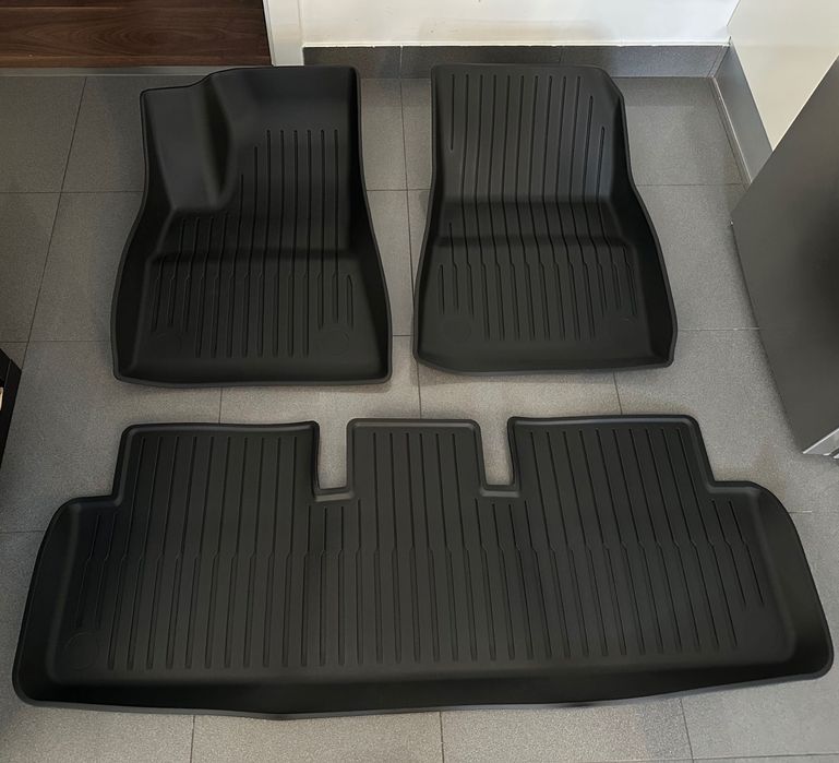 Conjunto 3 Tapetes Borracha TPE All Weather Tesla Model 3 Highland Nov