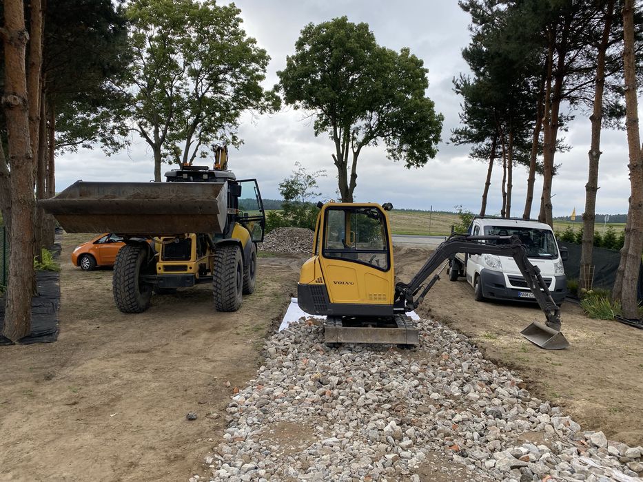 Usługi koparką, minikoparką, koparko-ładowarką, transport wyburzenia