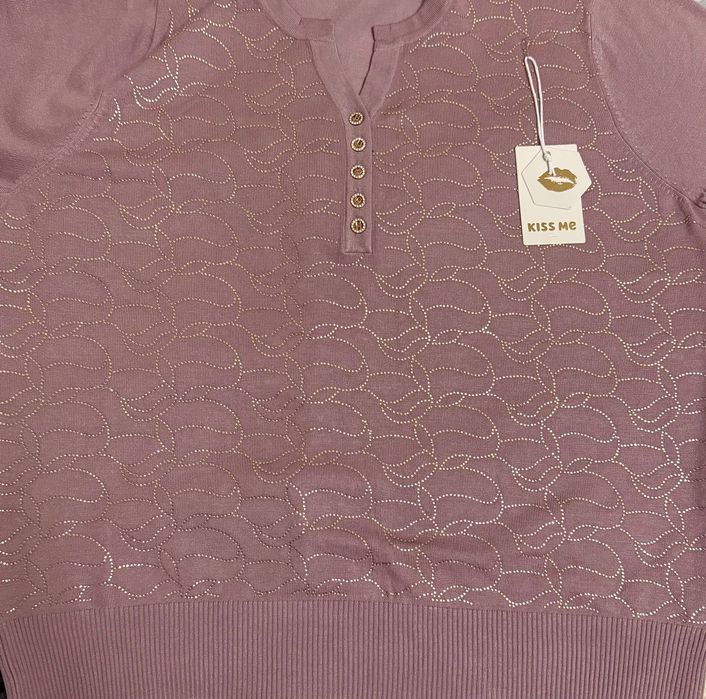 Жіноча кофтинка з люрексом лілового кольору,розмір 56, ОГ 118 см, нова