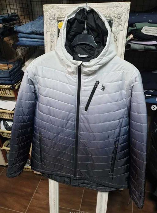 куртка U.S. Polo Assn Dip Dyed Chevron Puffer оригінал L, XL, XXL