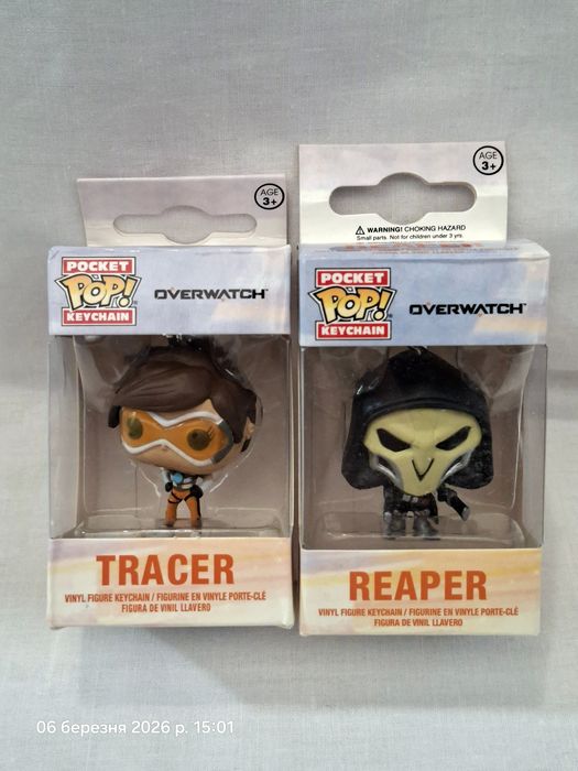 Фигурки брелоки фанко поп Overwatch Овервотч Трейсер Рипер Жнец Tracer