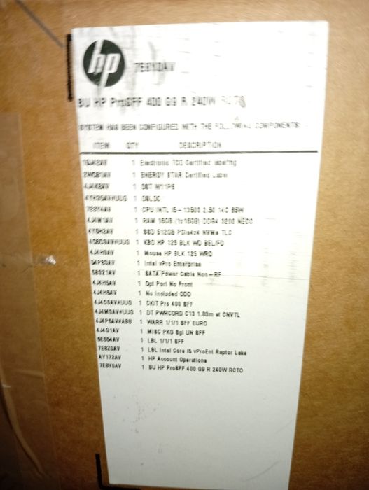 Desktop HP Pro SFF 400 G9 i5 VPro 13500