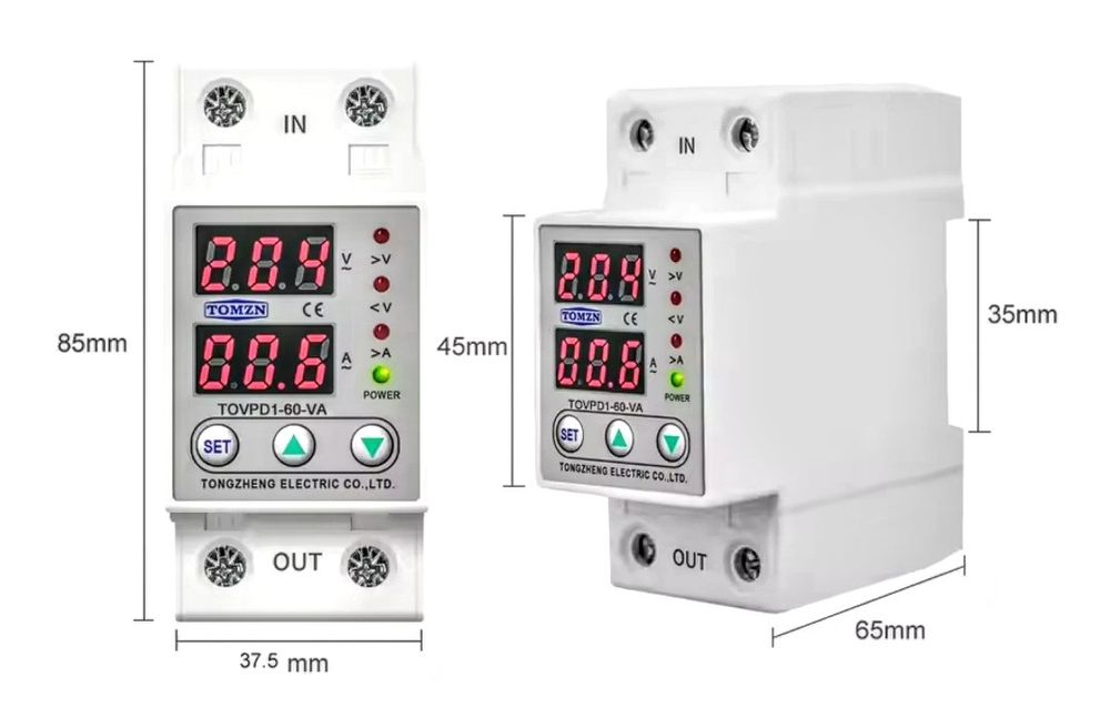 TOMZN Реле напруги Реле контроля напряжения ~230V до 40/63А