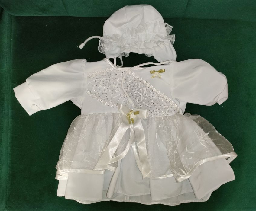 Chrzest zima dziewczynka 74 + futerko