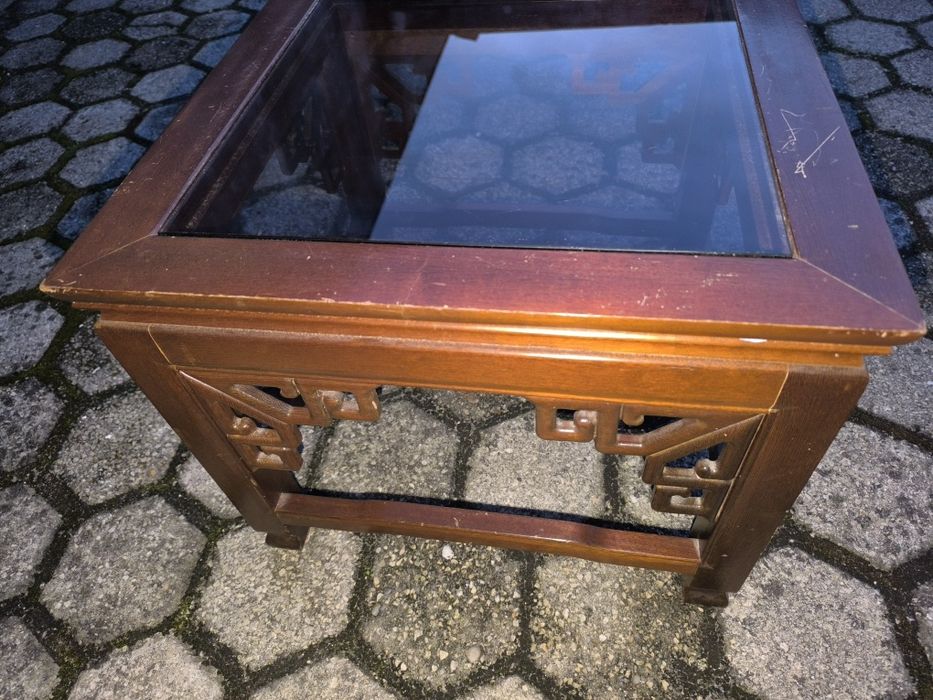 Mesa de apoio madeira/vidro