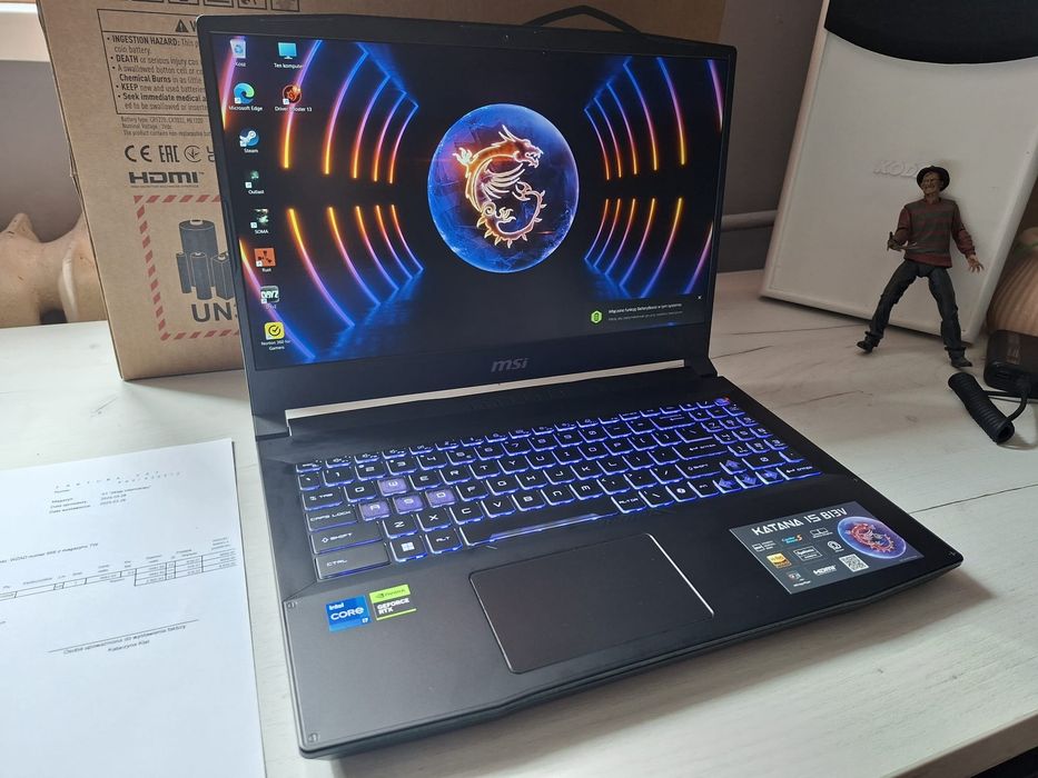 Laptop MSI Katana 1 rok gwarancji  geaforce RTX 8Gb!! 4060 wer. 2025 !! / 1TB SSD /Windows 11 /16gb ram DDR 5 / gamingowy
