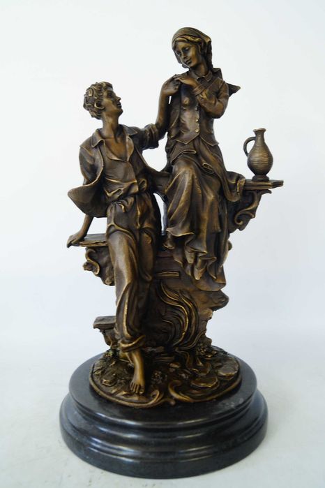 Romeo i Julia Miłość - Figura Rzeźba z Brązu - Marmur Podstawa