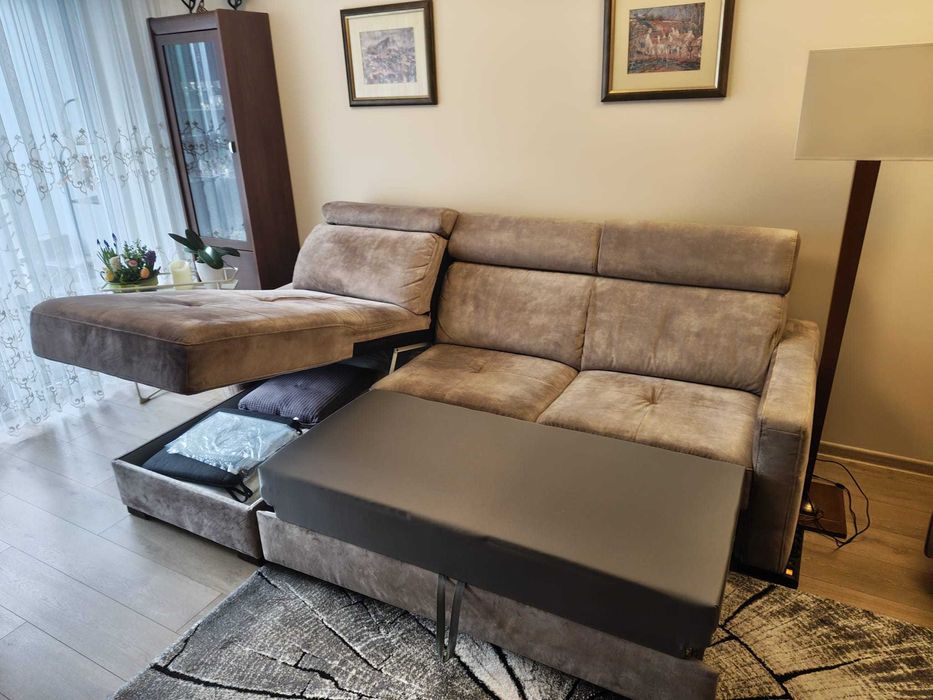 Kanapa narożna beż lewy