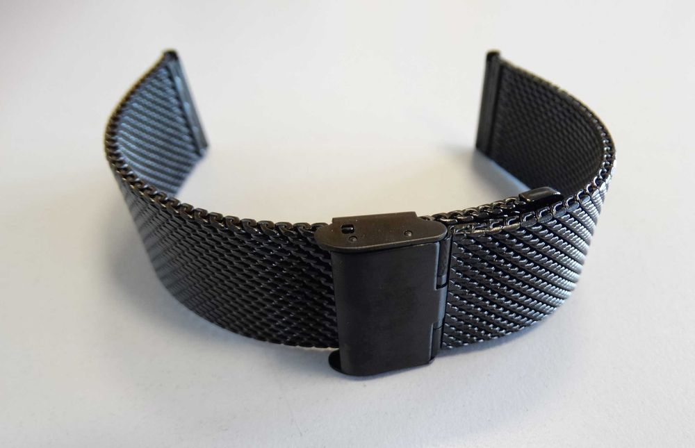 Bransoleta mesh 24mm do zegarka siatkowa czarna PVD milano