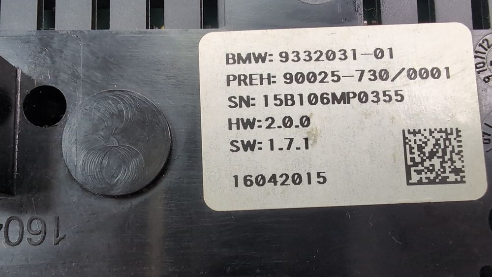 Панель керування заднім кліматом у консолі для BMW X5 2014-2018