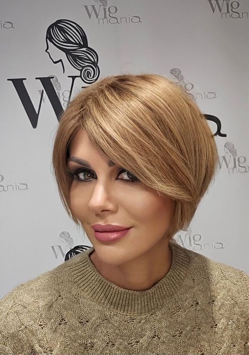 Peruka naturalna ciemny blond
