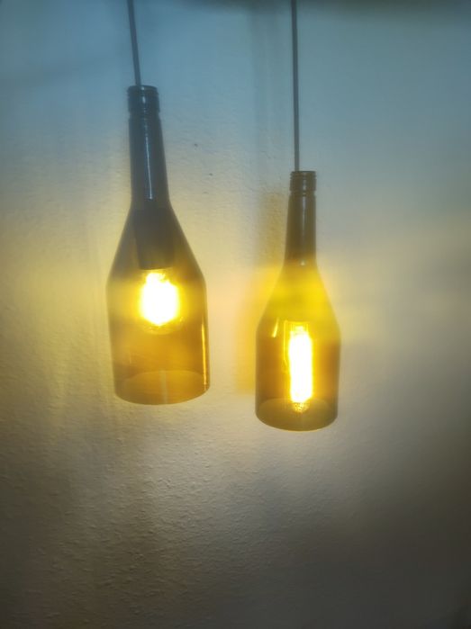 Lampy z butelek duże LED loft
