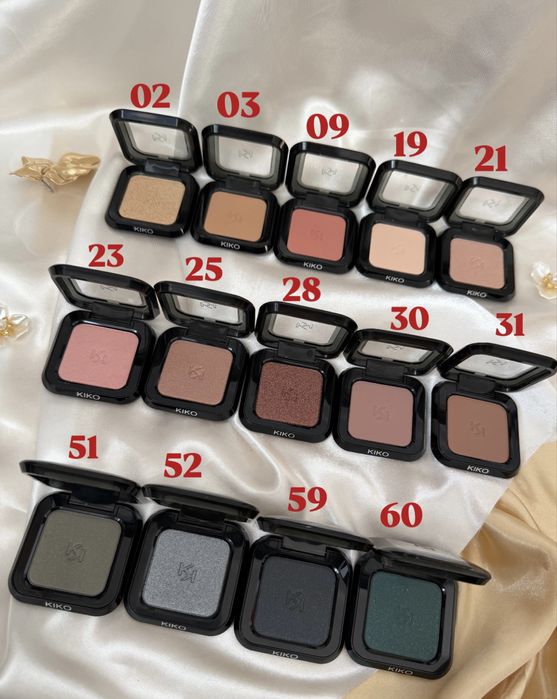 Тіні high pigment kiko malino тіні кіко мілано 19 21 23 25 30 31 59