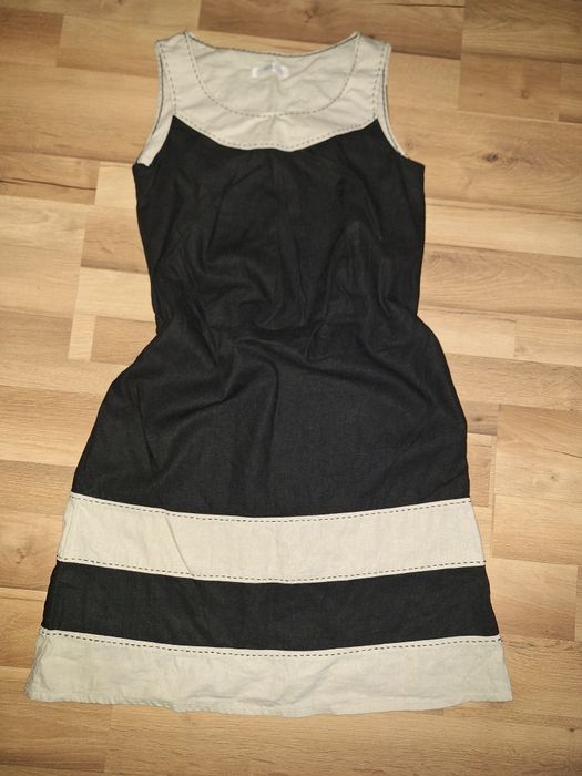 Lniana elegancka sukienka M