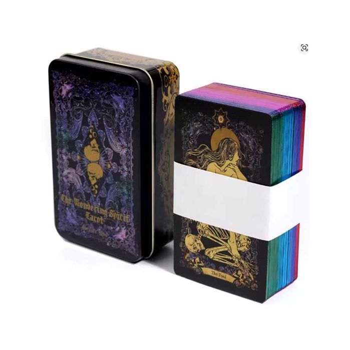 Baralho cartas Tarot The Wandering Spirit – Edição Caixa Metálica – Bordas Holográficas - Novo - Envio Gratuito