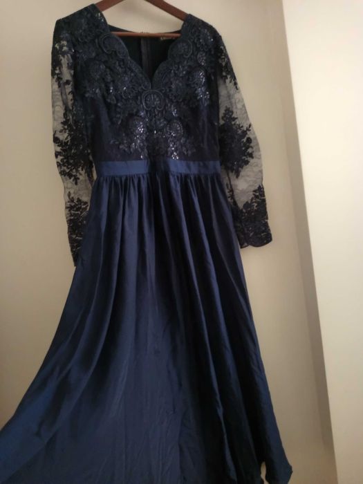 Elegancka granatowa sukienka 42 stilove