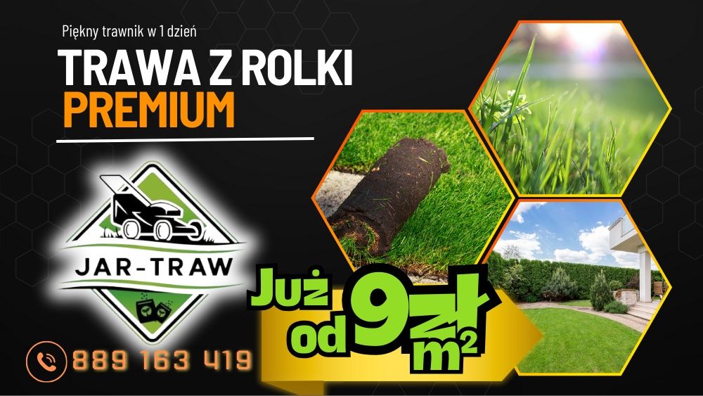 Trawa z rolki/Trawnik w rolce/ transport/ montaż