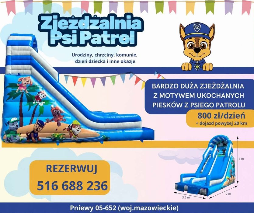 Wynajmę Dmuchańca Psi Patrol