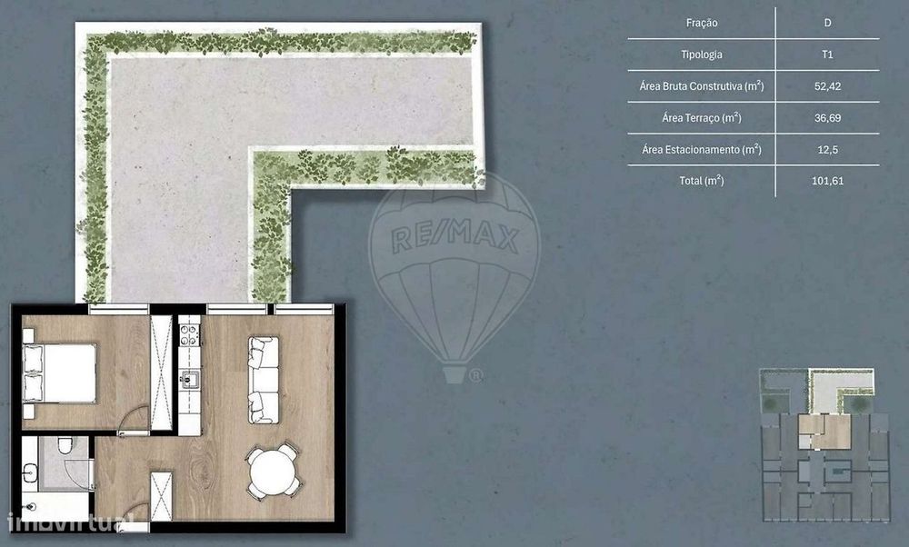 Apartamento T1 para venda