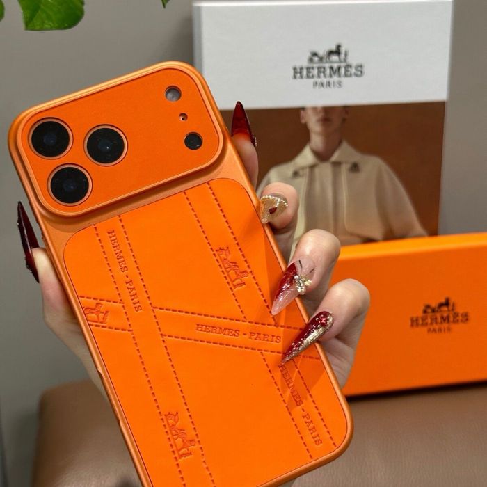 Чохол для Iphone 17 PRO MAX оранжевий в стилі Хермес