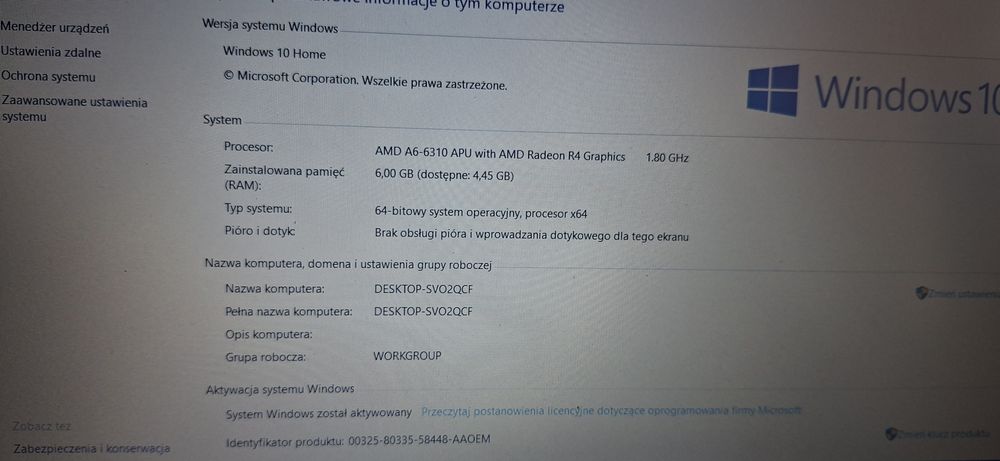 Hp 255 G4 Windows 10 / Amd A6 / 6gb / 500gb