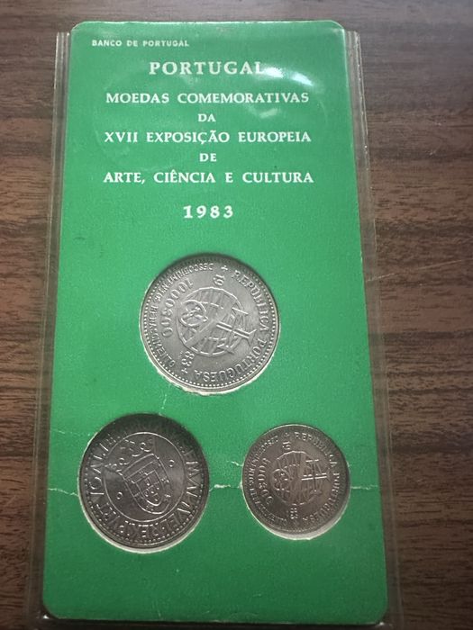 Moedas comemorativas de exposicao europeia.