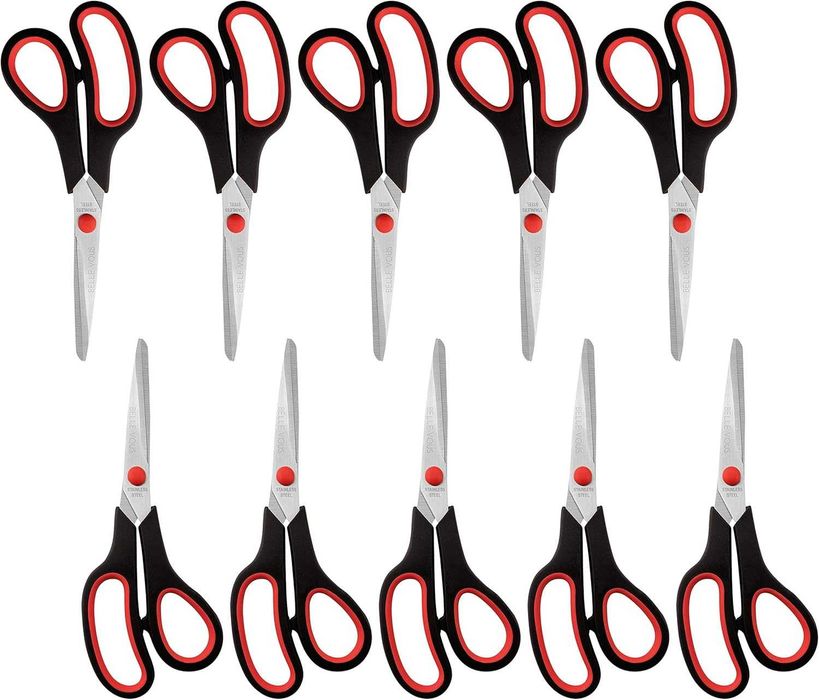 NOVAS - BELLE VOUS Multipack tesouras de escritório (embalagem de 10), tesoura artesanal 19,5 cm