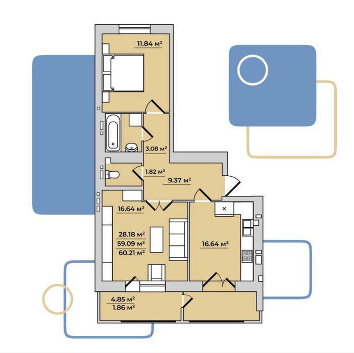 2-кімнатна квартира за адресою вул. Тернопільська (площа 61,3 м²) - Atlanta.ua - фото 3