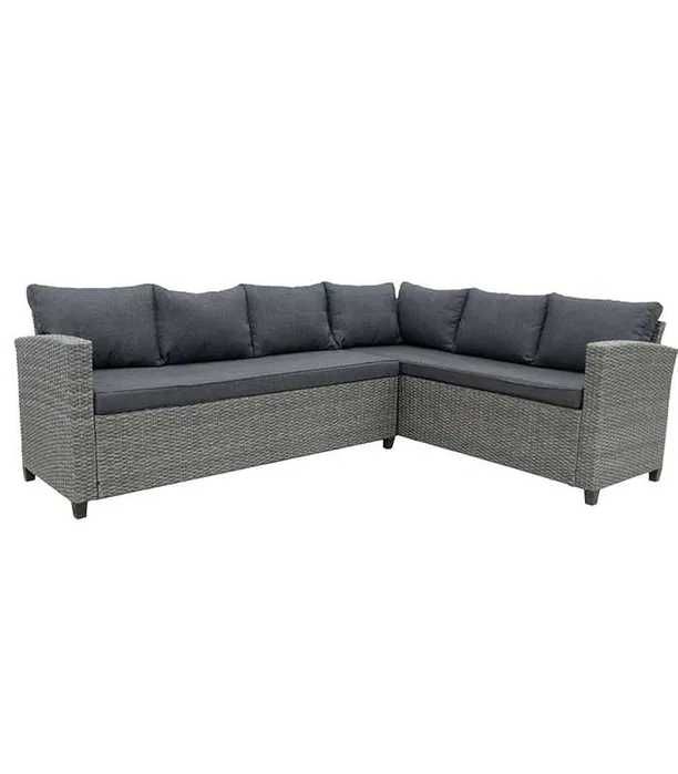 Zestaw Mebli Ogrodowych Grafitowy TECHNORATTAN Trwały Poduszki Stół