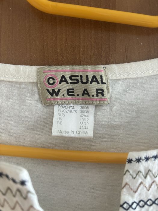 Bluzka tshirt Casual W.E.A.R, 36/38,krótki rękaw,kremowa