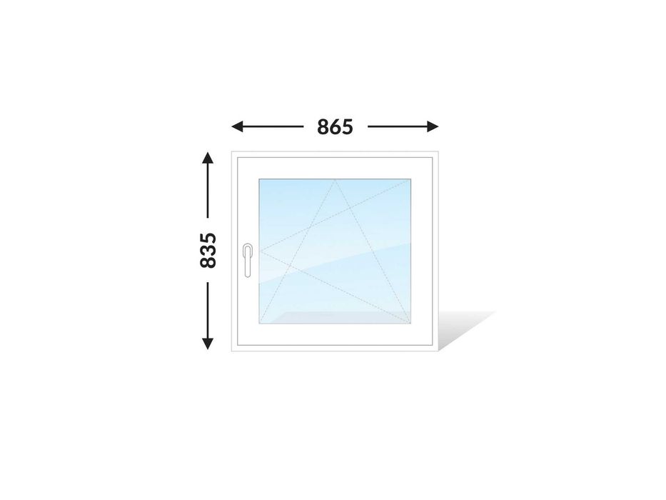Okna PCV 865x835 białe/ inne wymiary dostępne od ręki