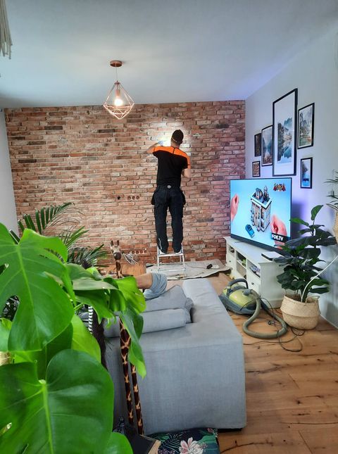 Płytki ze starej cegły, ceglana sciana, lico, stary mur, RETRO styl