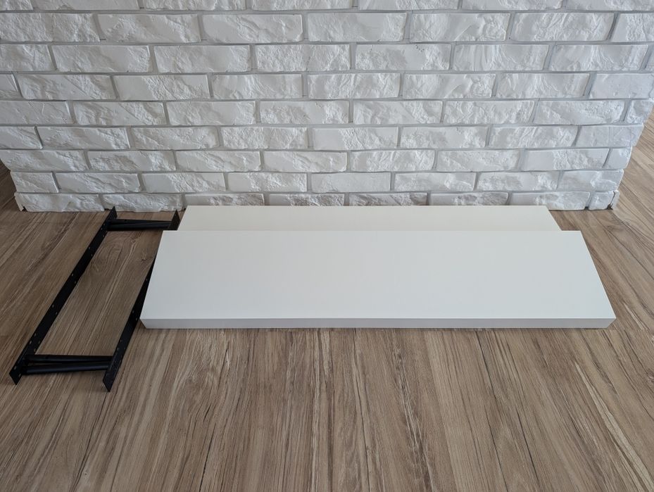 Półki wiszące ścienne, białe, 110x26x5