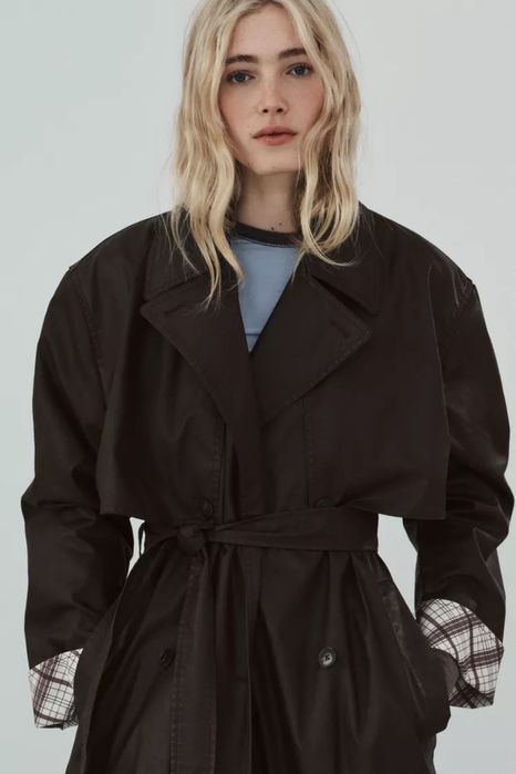 Zara M L тренч куртка тепла курточка jacket плащ