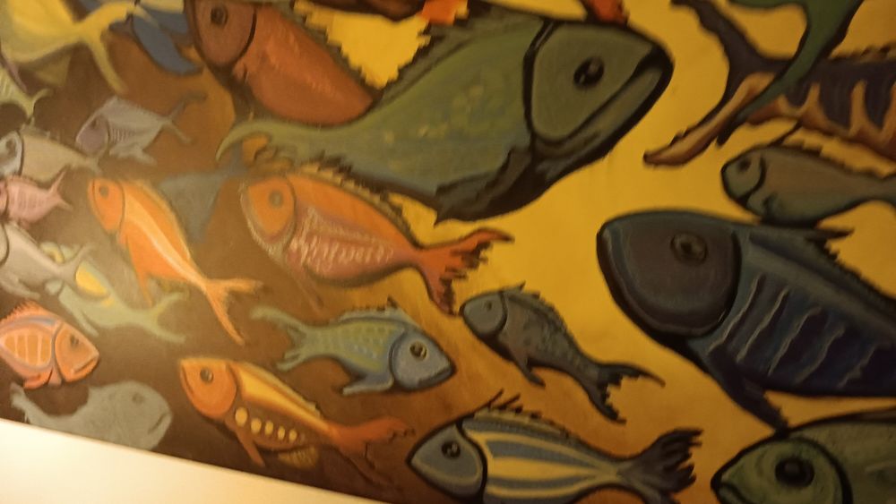 Quadro Pintura em Acrílico "Cardume Colorido" – Obra Original Pintada à Mão
