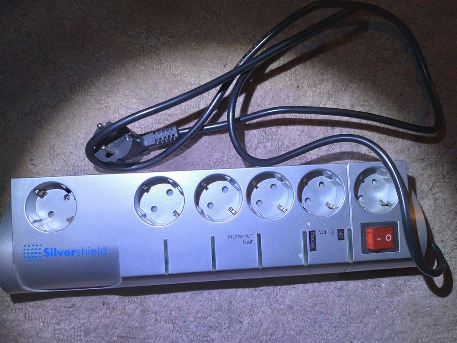 Сетевой фильтр Gembird Silver Shield, 1.8м, Silver