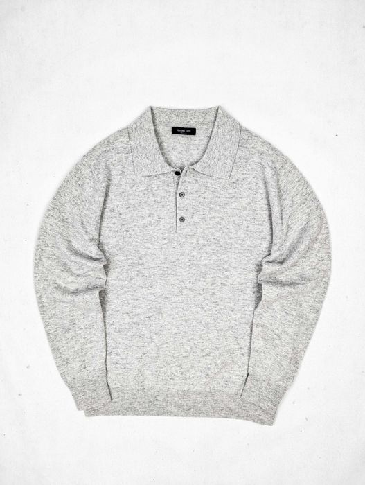 Massimo Dutti szary sweter z kołnierzem wełna kaszmir XL
