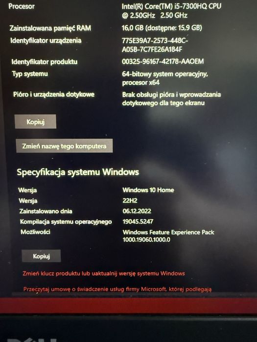 Dell 7567 gtx1050 240gb ssd stan dobry